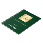 Emerald groene naam script bedrijfslogo notitieboek (Linkerzijde)