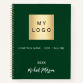 Emerald groene naam script bedrijfslogo notitieboek (Voorkant)