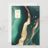 *~ Emerald Groene QR Initialen AR66 RSVP Bruiloft Kaart (Voorkant)