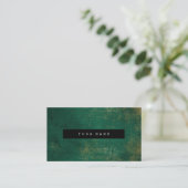Emerald Grungy Distress Gold Marble Vip Visitekaartje (Staand voorkant)