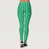 Emerald hart waterverf groene kunst leggings (Achterkant)