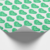 Emerald hart waterverf kunst patterned wrap cadeaupapier (Hoek)