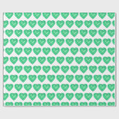 Emerald hart waterverf kunst patterned wrap cadeaupapier (Vlak)