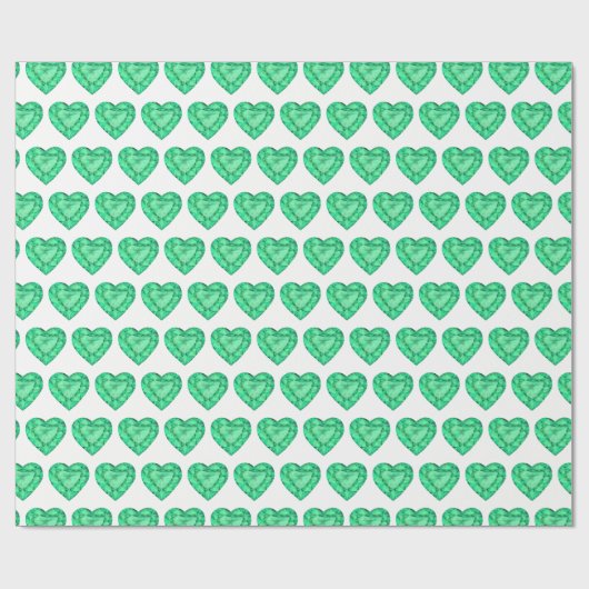 Emerald hart waterverf kunst patterned wrap cadeaupapier (Vlak)