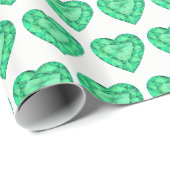 Emerald hart waterverf kunst patterned wrap cadeaupapier (Rol Hoek)