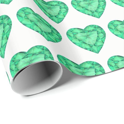 Emerald hart waterverf kunst patterned wrap cadeaupapier (Rol Hoek)