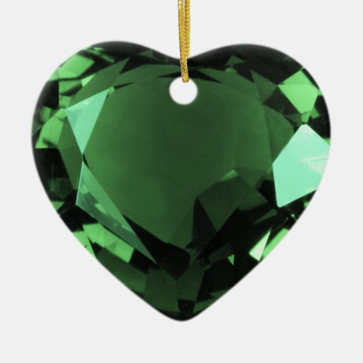 Emerald Heart Keramisch Ornament (Voorkant)