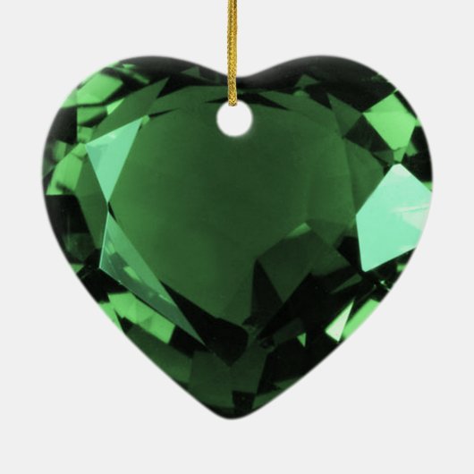 Emerald Heart Keramisch Ornament (Achterkant)