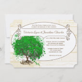 Emerald Heart Leaf Tree Barn Wood Weddenschap Kaart (Voorkant)