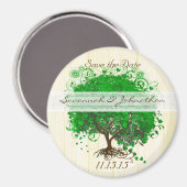 Emerald Heart Leaf Tree Save the Date Magnets Magneet (Voorkant / Achterkant)