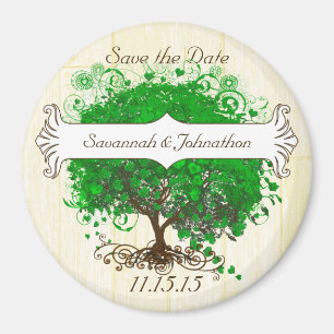 Emerald Heart Leaf Tree Save the Date Magnets Magneet