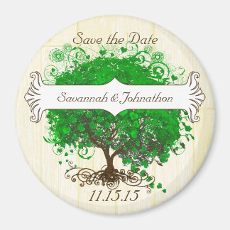 Emerald Heart Leaf Tree Save the Date Magnets Magneet