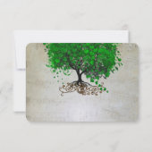 Emerald Heart Leaf Tree Wedding Invites RSVP Kaartje (Achterkant)