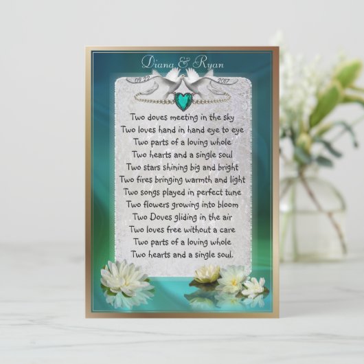 Emerald Heart Save the Date (Staand voorkant)