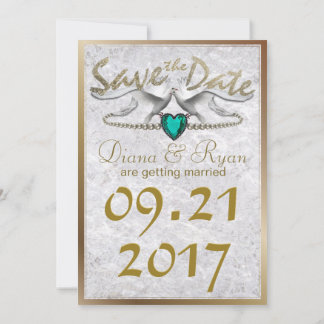 Emerald Heart Save the Date Kaart
