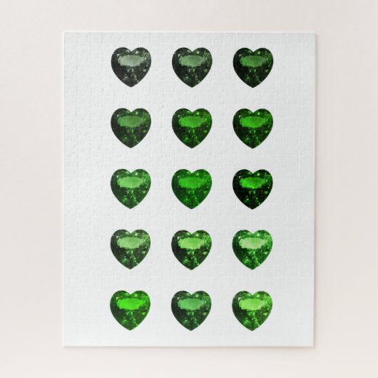 Emerald Heart vorm Green Gemstone Puzzle Legpuzzel (Verticaal)