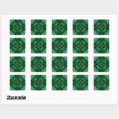 Emerald Heilig Geometrisch Fractale Kunst Vierkante Sticker (Vel)