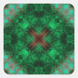 Emerald Heilig Geometrisch Fractale Kunst Vierkante Sticker