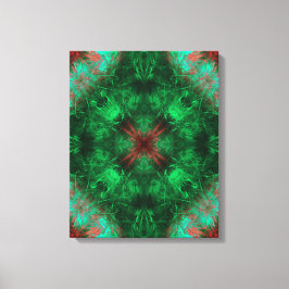 Emerald Heilige Geometrie Fractale Kunst Canvas Afdruk