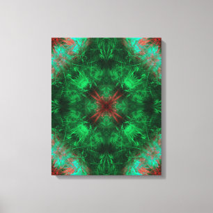 Emerald Heilige Geometrie Fractale Kunst Canvas Afdruk