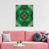 Emerald Heilige Geometrie Fractale Kunst Canvas Afdruk (Insitu (Woonkamer))