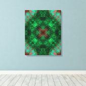 Emerald Heilige Geometrie Fractale Kunst Canvas Afdruk (Insitu (Houten vloer))