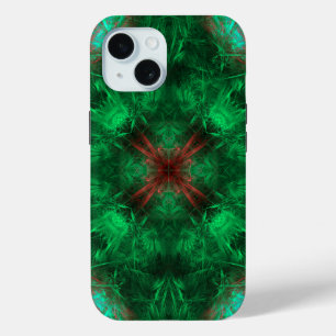 Emerald Heilige Geometrie Fractale Kunst iPhone 15 Case