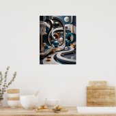 Emerald Hemelse Bergen Surreal Teal Poster (Keuken)