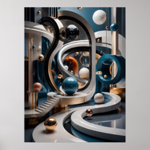 Emerald Hemelse Bergen Surreal Teal Poster