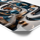 Emerald Hemelse Bergen Surreal Teal Poster (Hoek)