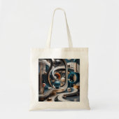 Emerald Hemelse Bergen Surreal Teal Tote Bag (Voorkant)