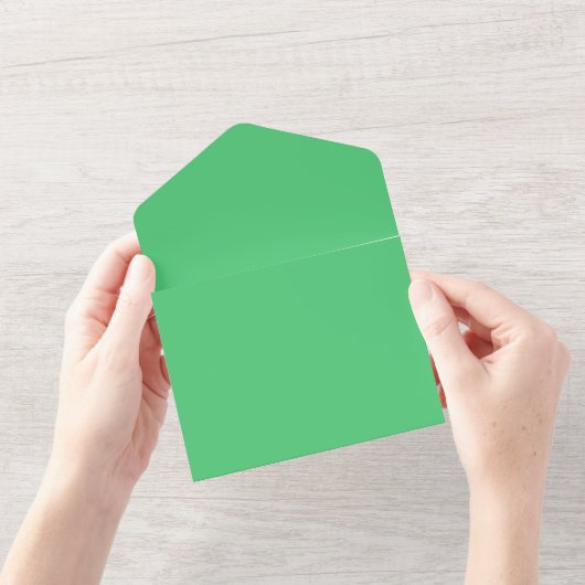 Emerald hex-code 50c878 all in one uitnodiging (Opening)