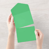 Emerald hex-code 50c878 all in one uitnodiging (Afscheurbaar)