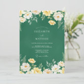 Emerald Honey Petal Bruiloft Kaart (Staand voorkant)