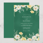 Emerald Honey Petal Bruiloft Kaart (Voorkant / Achterkant)
