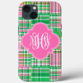 Emerald Hot Pink Madras Vine Script-monogram Case-Mate iPhone Case