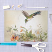 Emerald Hummingbird Spray van Oranje Rode Bloemen Tissuepapier (Craft)