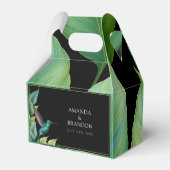 Emerald Hummingbird Tropische bladeren bruiloft Bedankdoosjes (Achterkant)