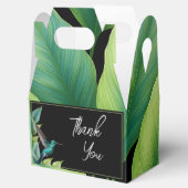 Emerald Hummingbird Tropische bladeren bruiloft Bedankdoosjes (Geopend)