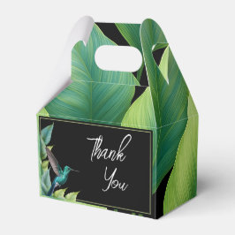 Emerald Hummingbird Tropische bladeren bruiloft Bedankdoosjes
