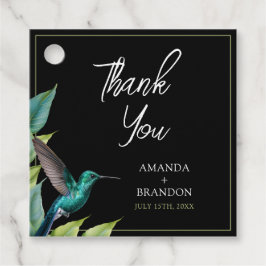 Emerald Hummingbird Tropische bladeren bruiloft Bedankjes Labels