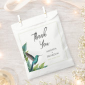 Emerald Hummingbird Tropische bladeren bruiloft Bedankzakje (Geknipt)