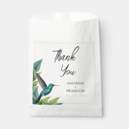 Emerald Hummingbird Tropische bladeren bruiloft Bedankzakje