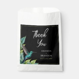 Emerald Hummingbird Tropische bladeren bruiloft Bedankzakje