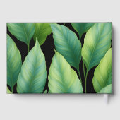 Emerald Hummingbird Tropische bladeren bruiloft Gastenboek (Achterkant)