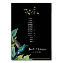 Emerald Hummingbird Tropische bladeren bruiloft Kaart