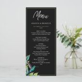 Emerald Hummingbird Tropische bladeren bruiloft Menu (Staand voorkant)