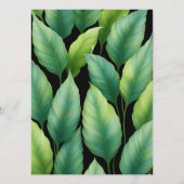 Emerald Hummingbird Tropische bladeren bruiloft Menu (Achterkant)