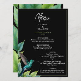 Emerald Hummingbird Tropische bladeren bruiloft Menu