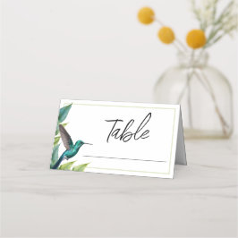 Emerald Hummingbird Tropische bladeren bruiloft Plaatskaartje